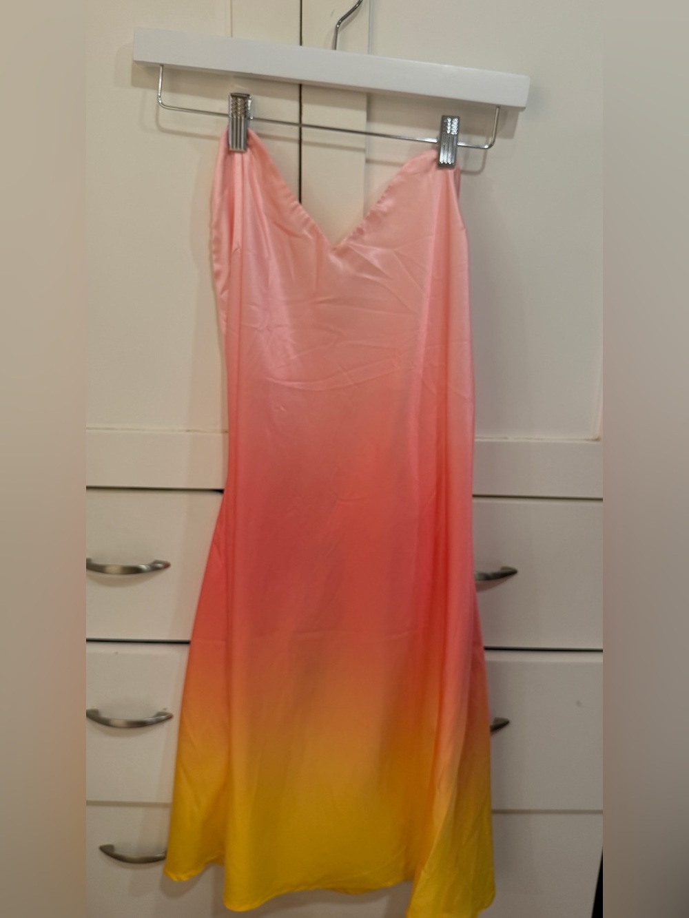 Princess Polly Pink to Yellow Ombre Slip Midi Dress